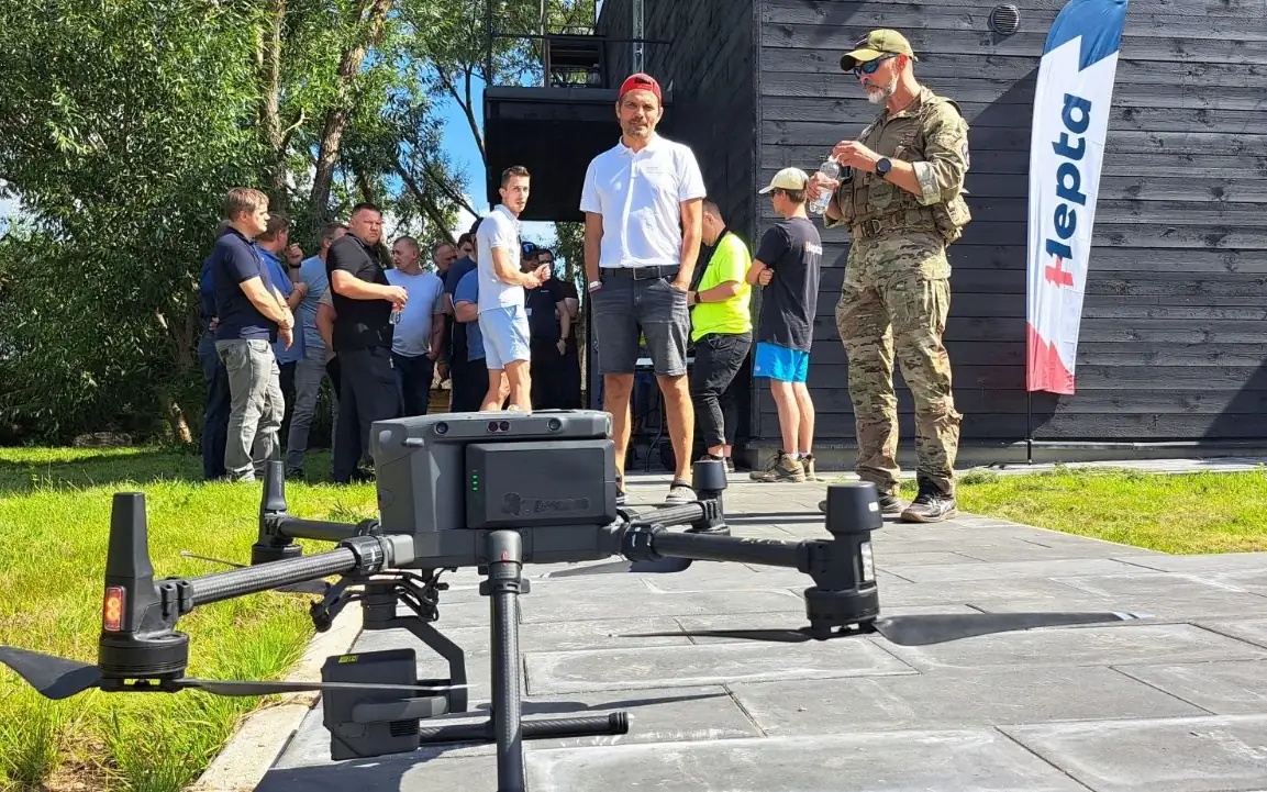 A Hepta inspection drone at a demonstration day